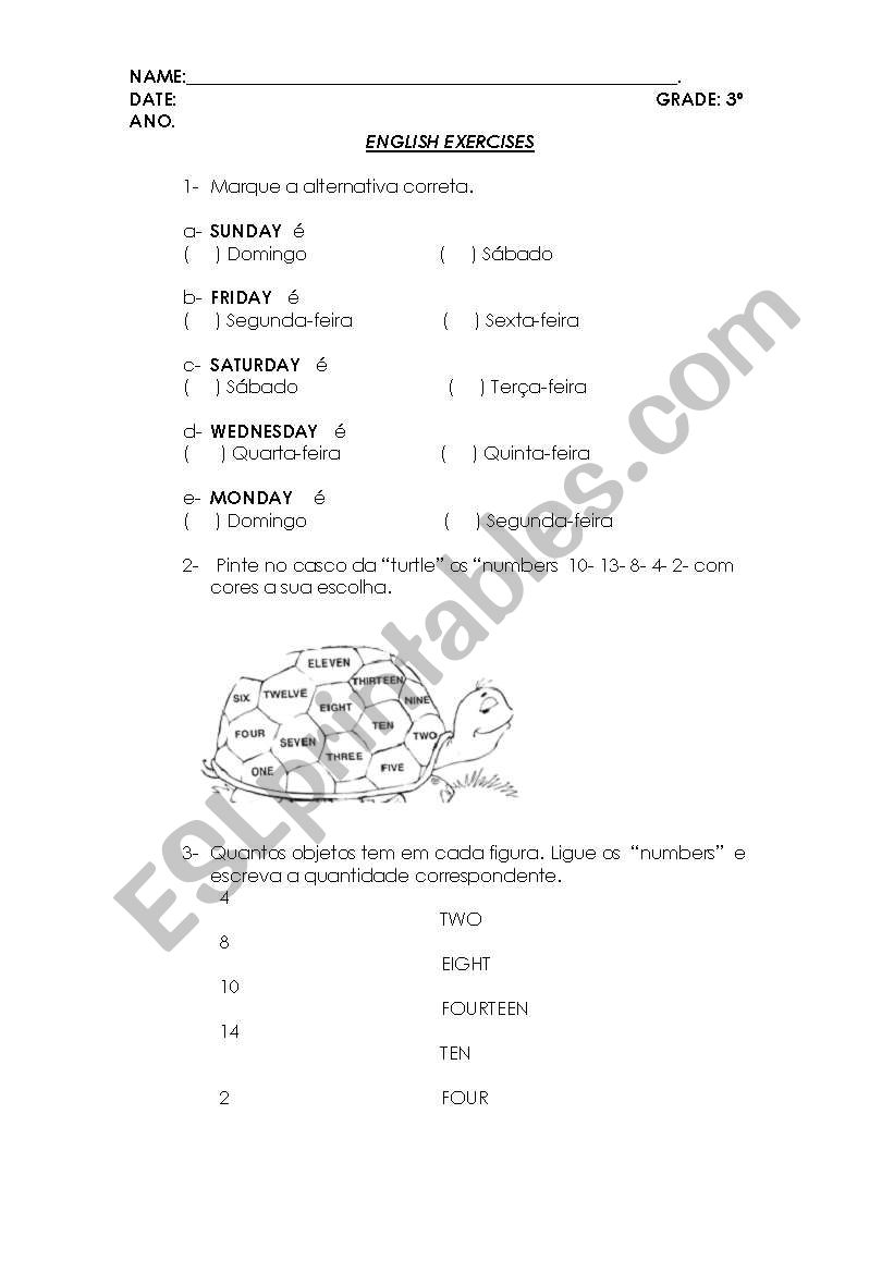 REVIEW EXERCISE worksheet