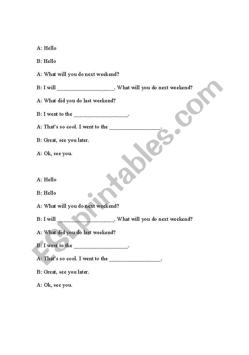 Social Dialogue  worksheet