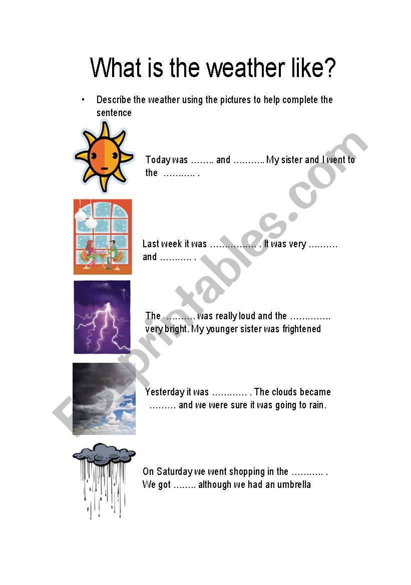 The Weather Pciture and Vocabulary