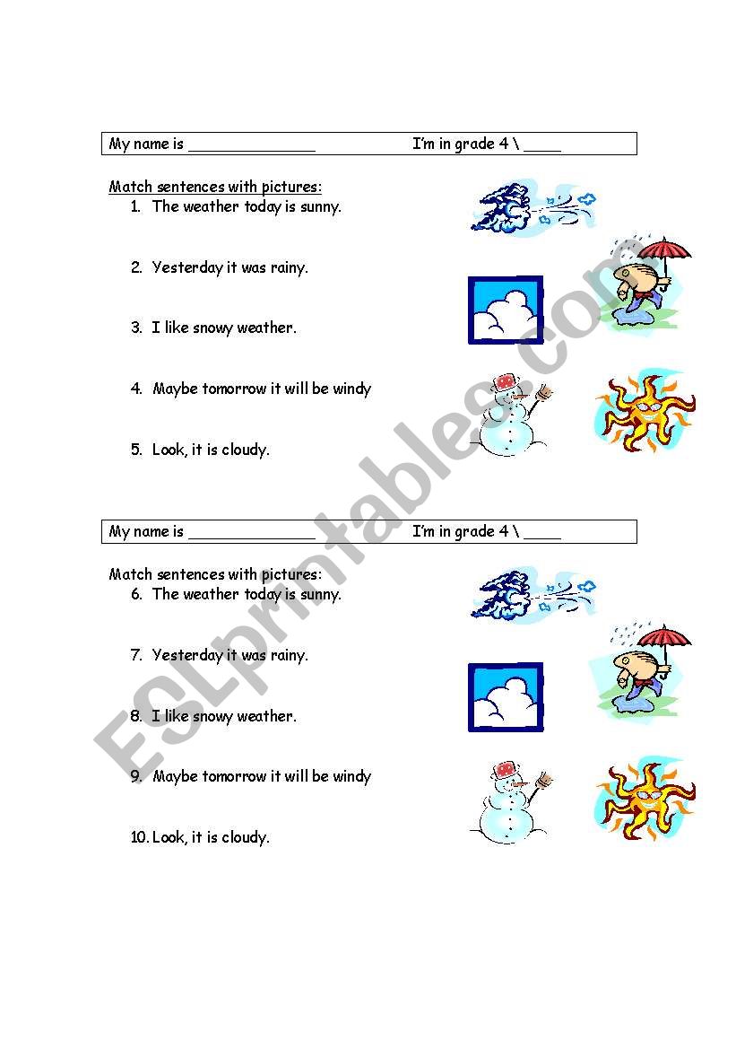 the weather worksheet