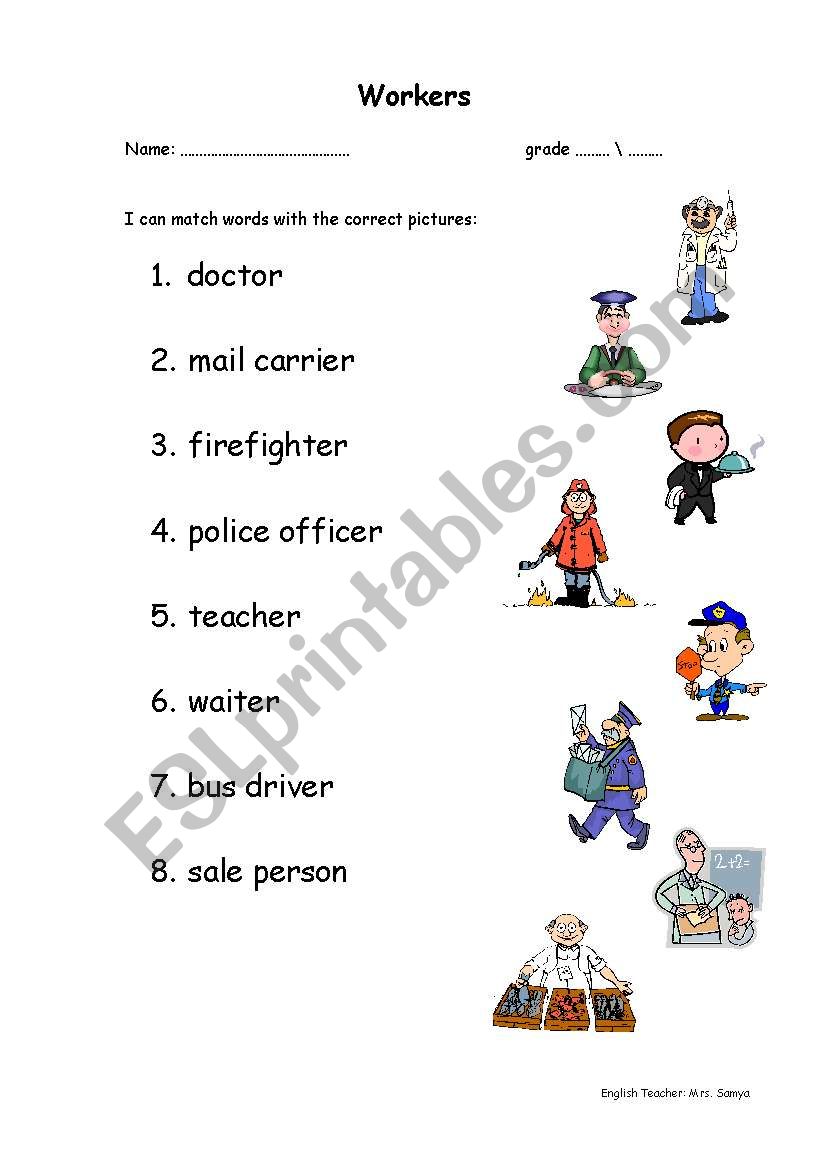 workers worksheet