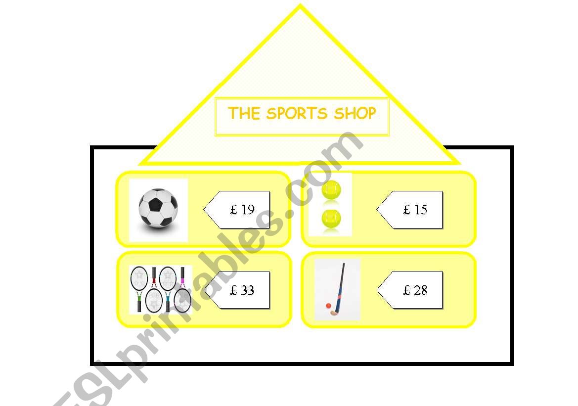 The Sports shop worksheet