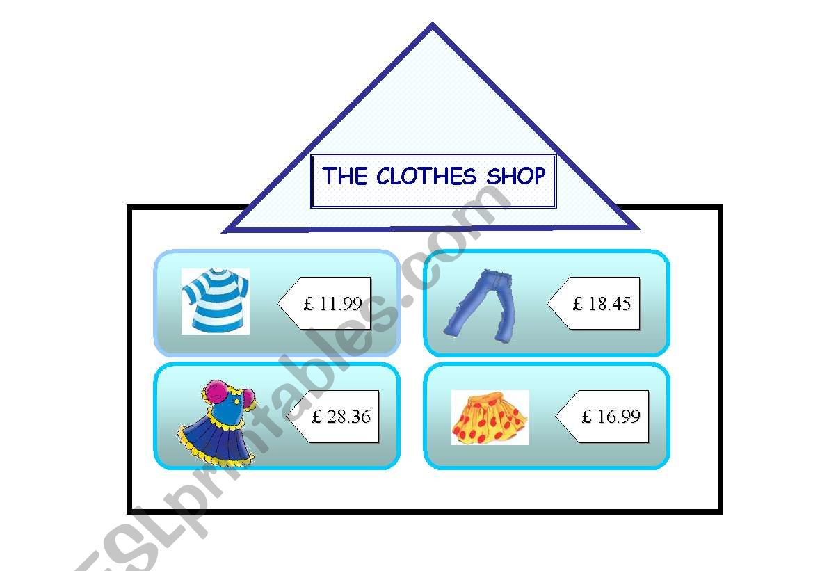 The clothes shop worksheet