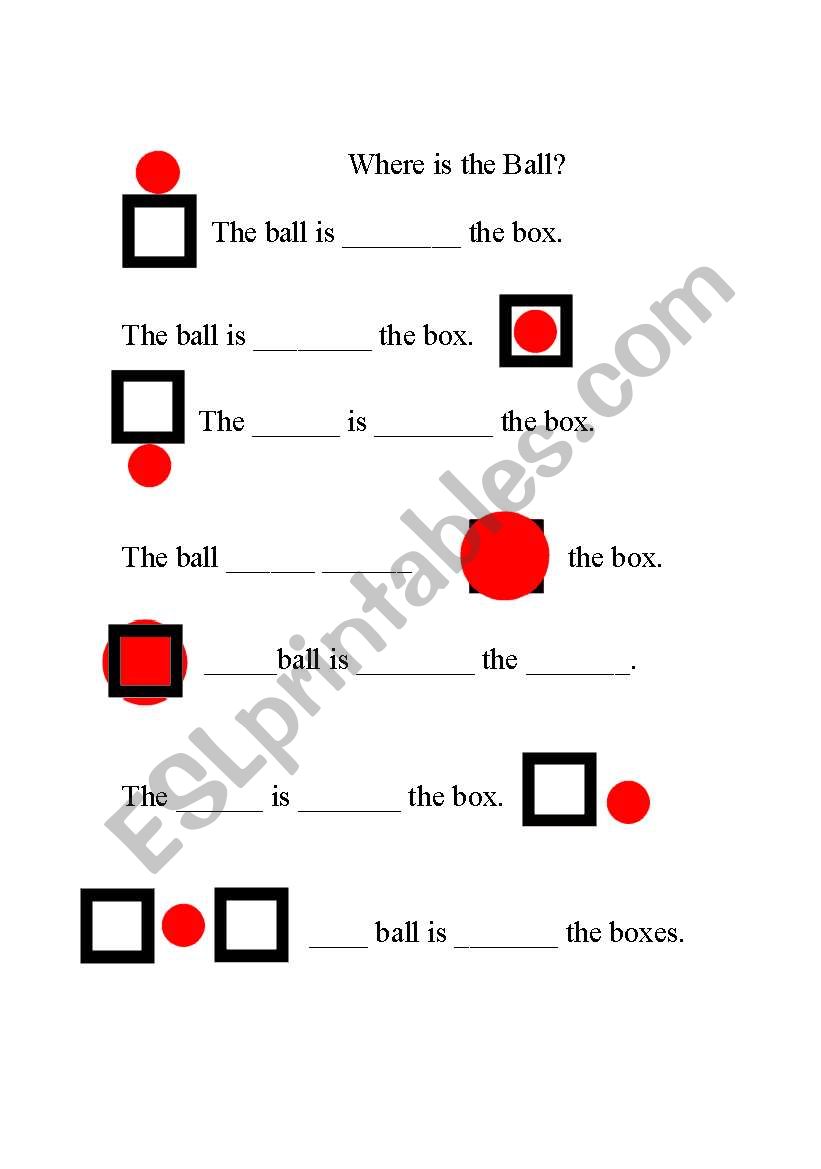 prepositions of place worksheet