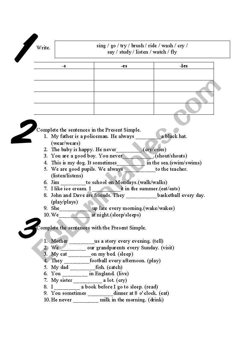 present simple worksheet