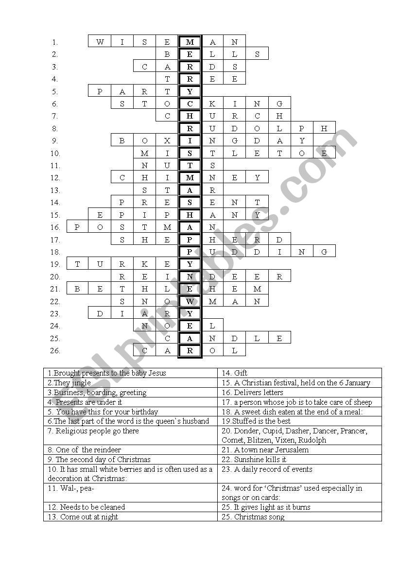 christmas puzzle worksheet