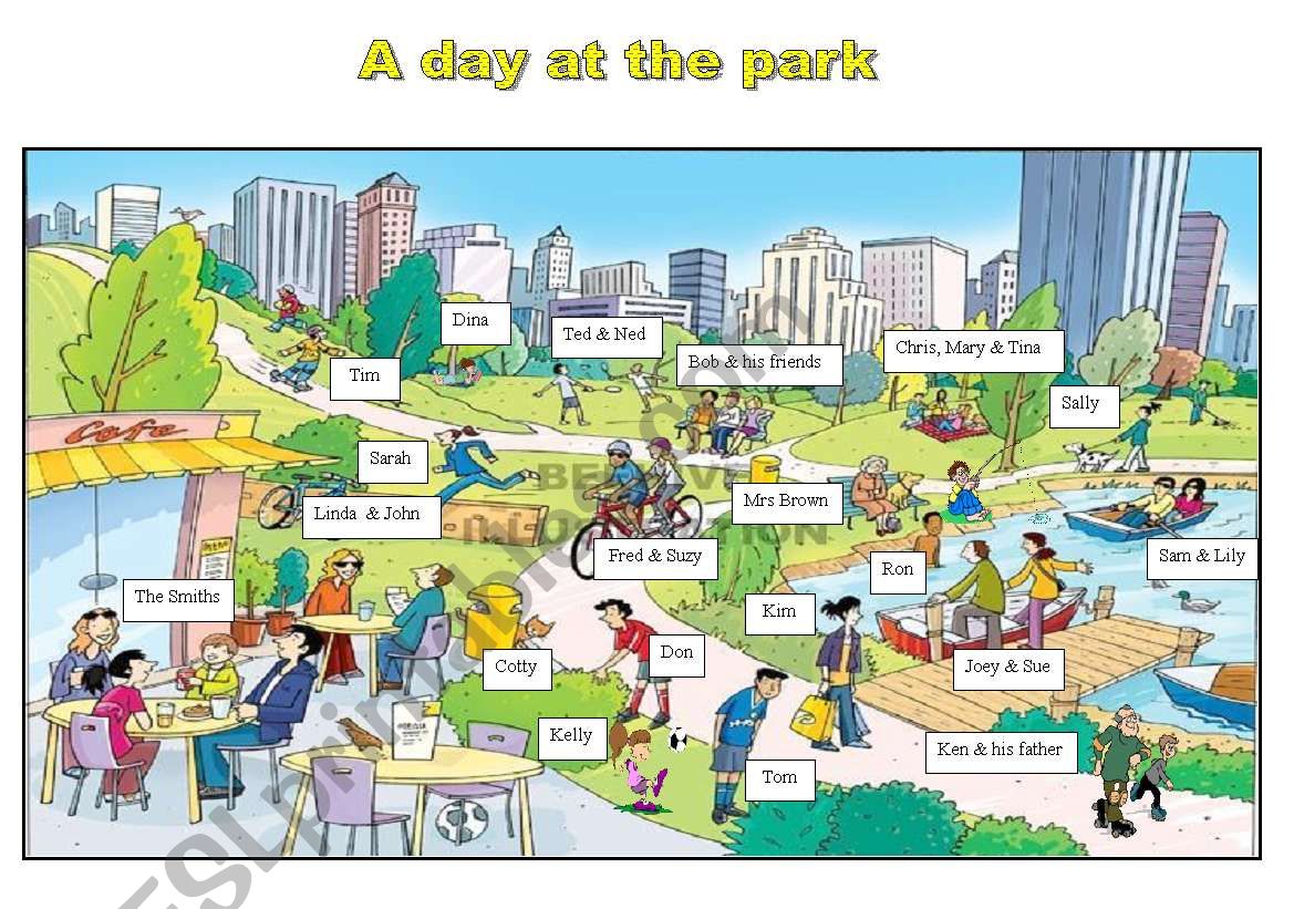 park flashcard  worksheet