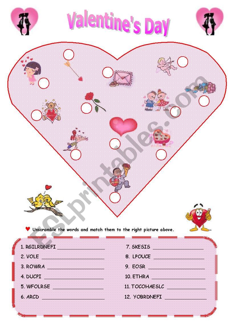 Valentines Day worksheet