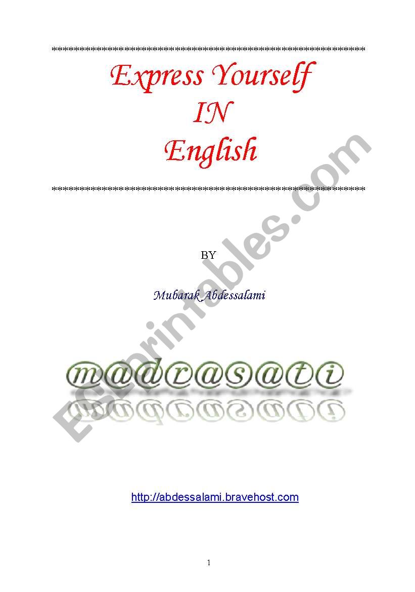 express yourself worksheet