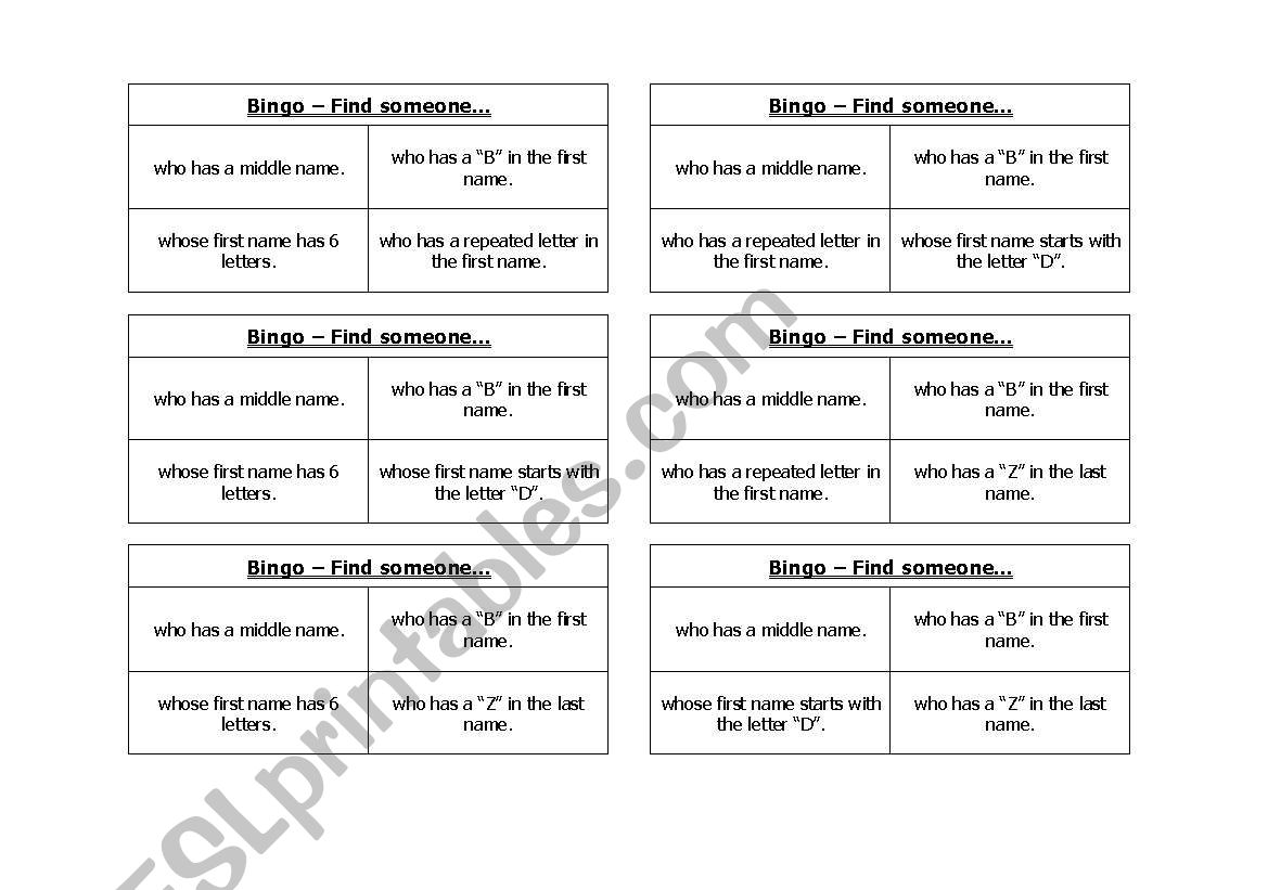 How do you spell? - Bingo worksheet