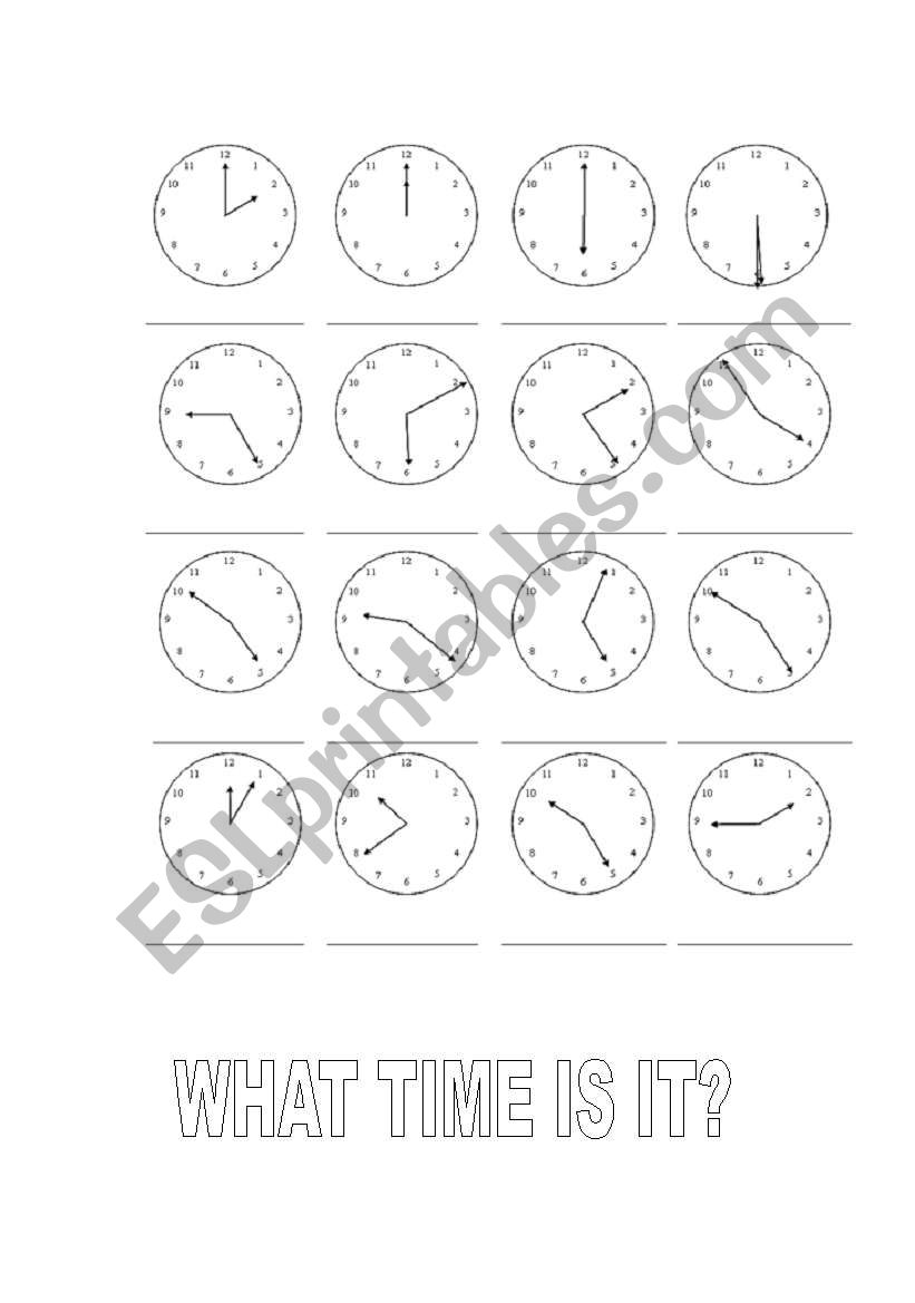 WHAT TIME IS IT? worksheet