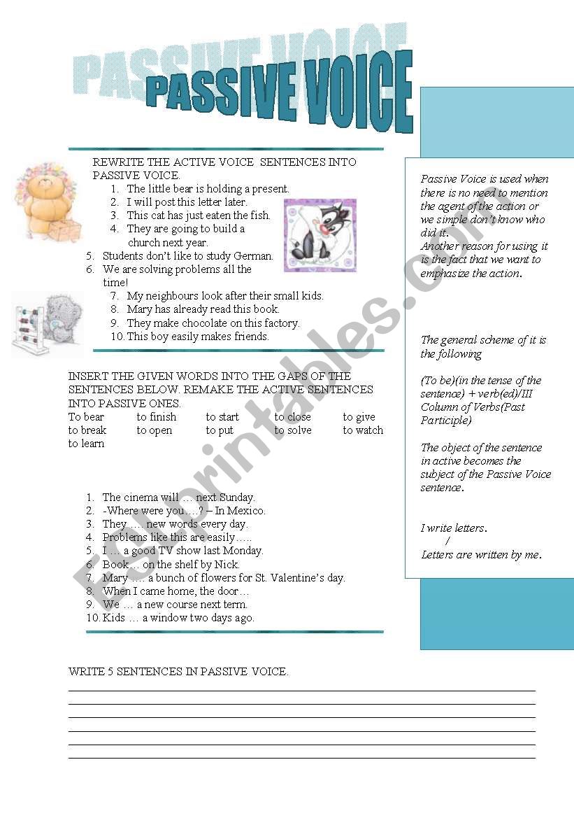 PASSIVE VOICE worksheet