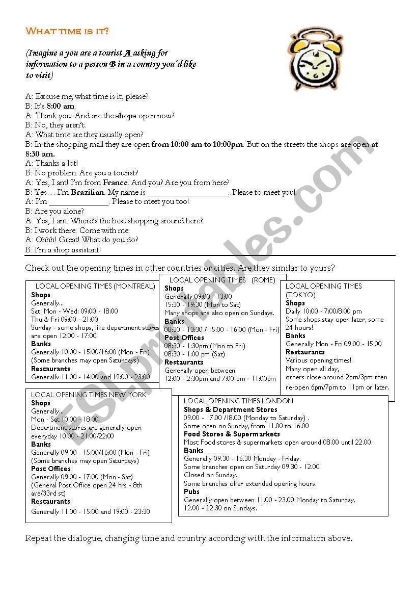 what time is it? worksheet