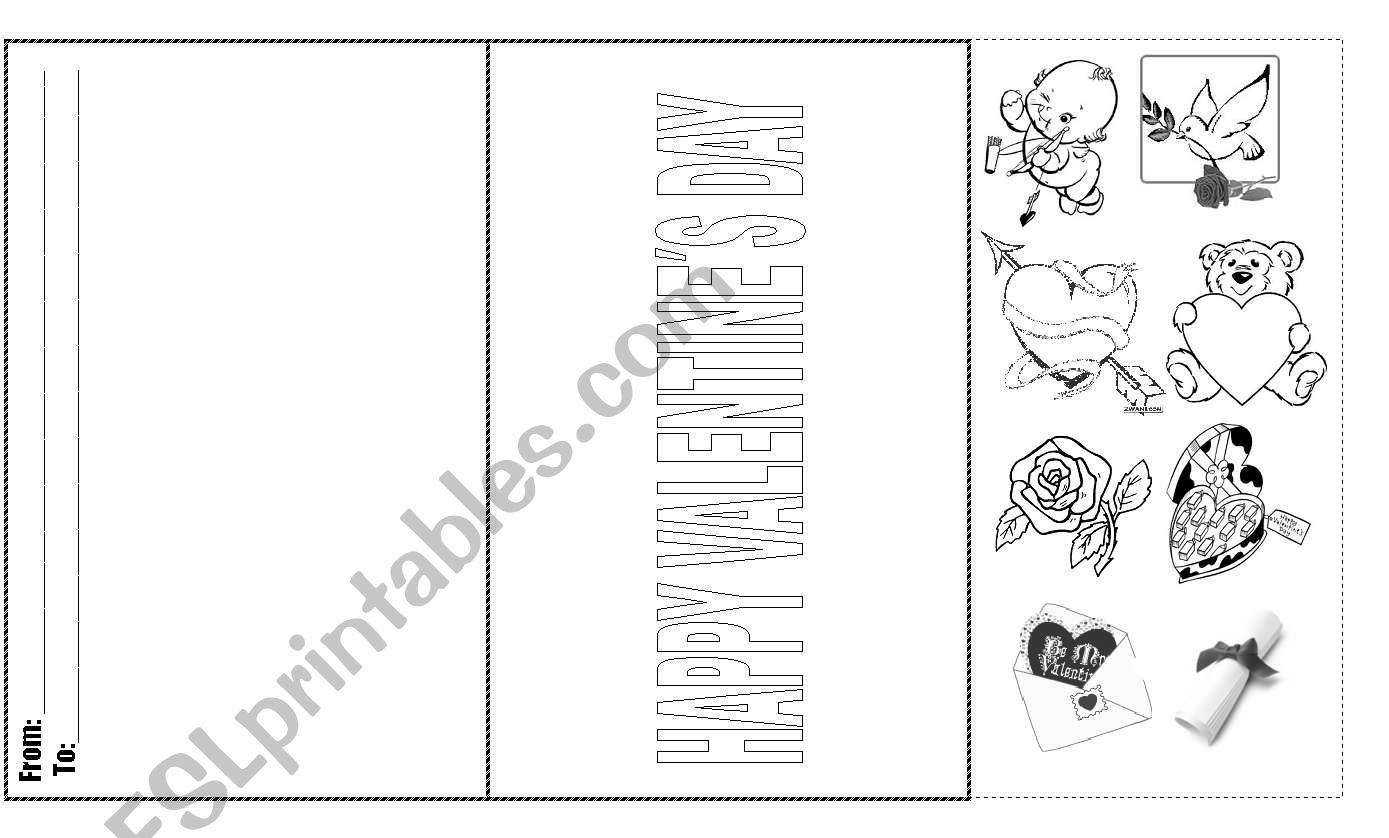 VALENTINES CARD worksheet