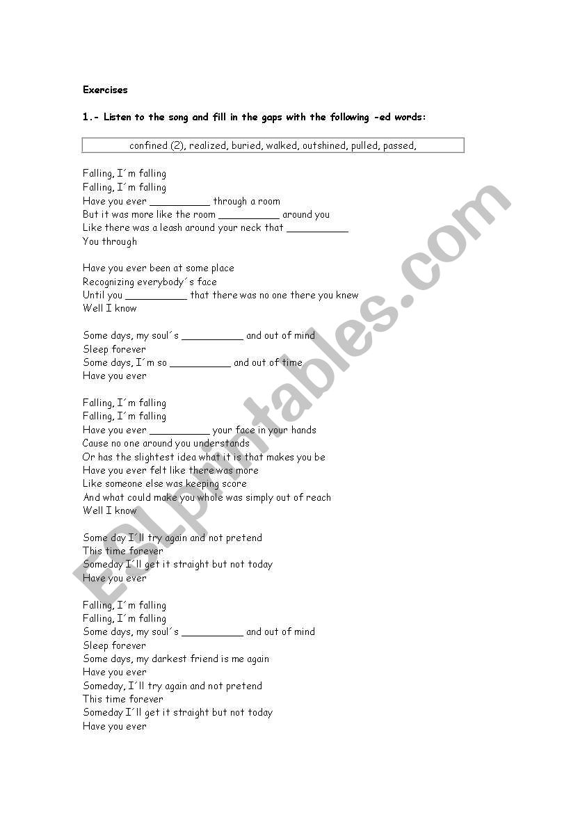 song present perfect worksheet