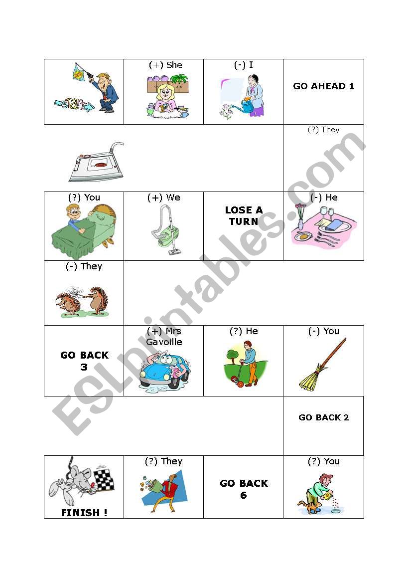 Present perfect boardgame worksheet