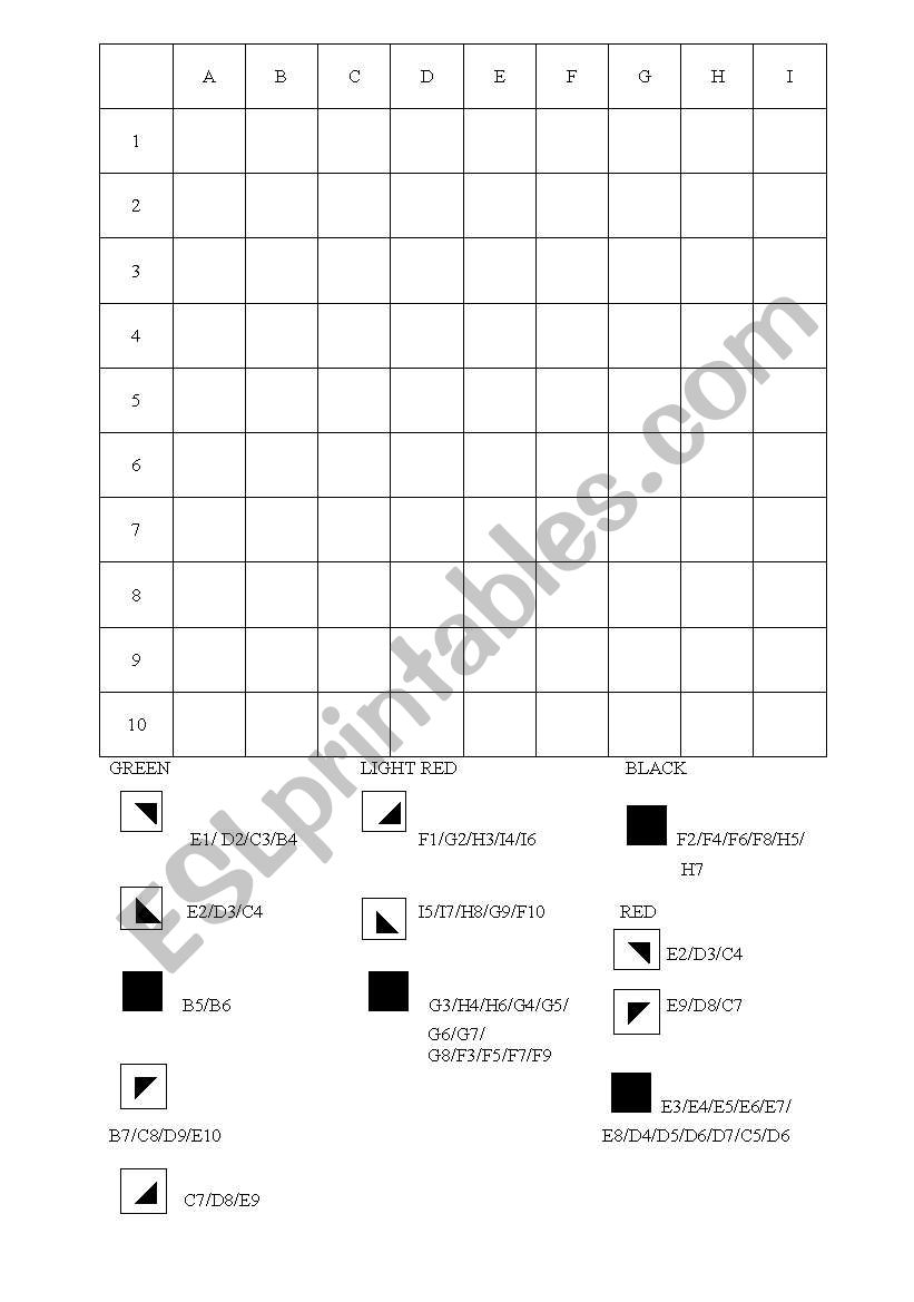 GRID COLOURING WATERMELON worksheet
