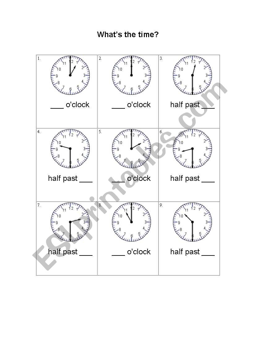 Whats the time? worksheet