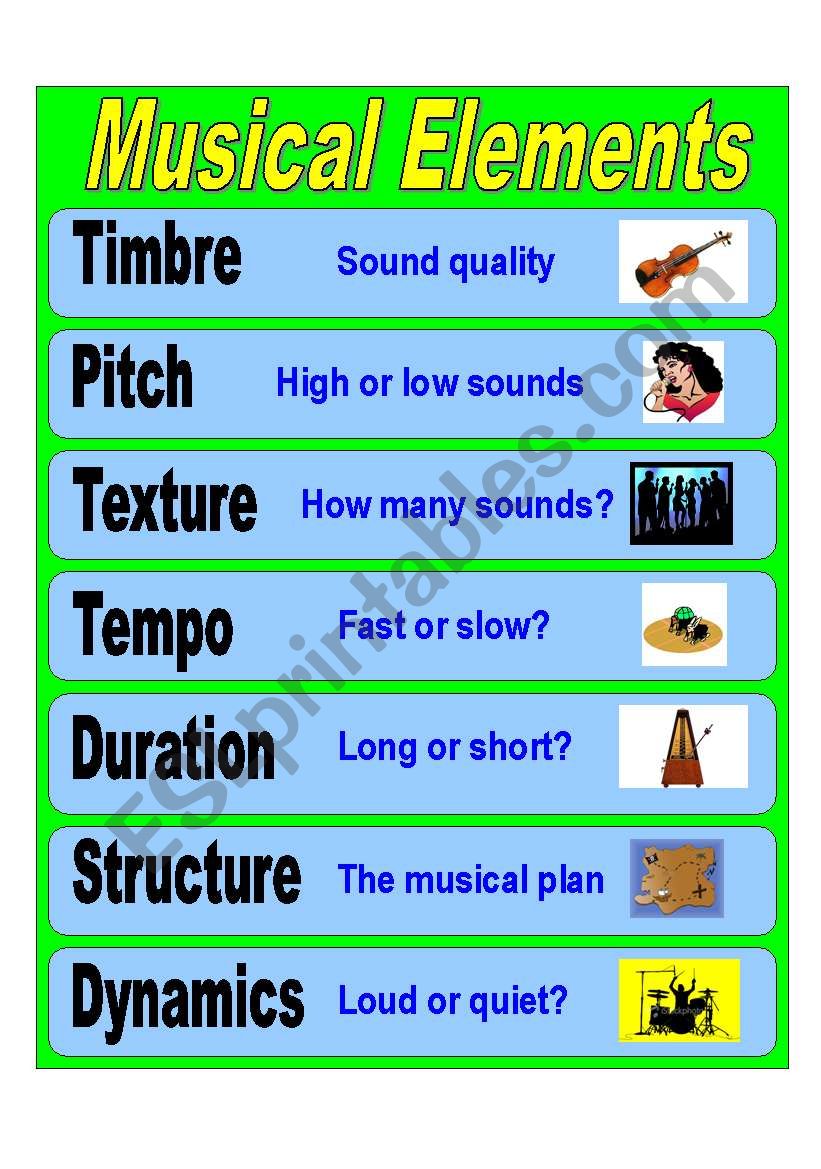 Musical Elements worksheet