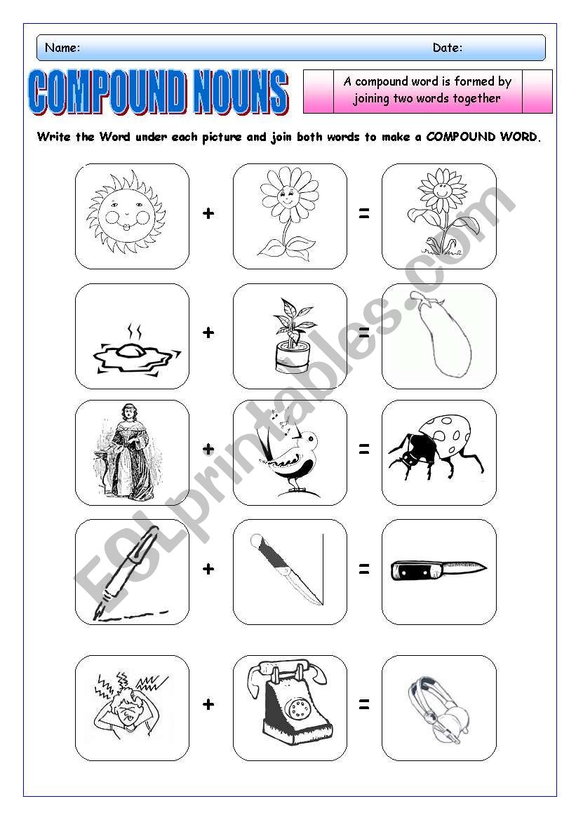 COMPOUND NOUNS 3 worksheet