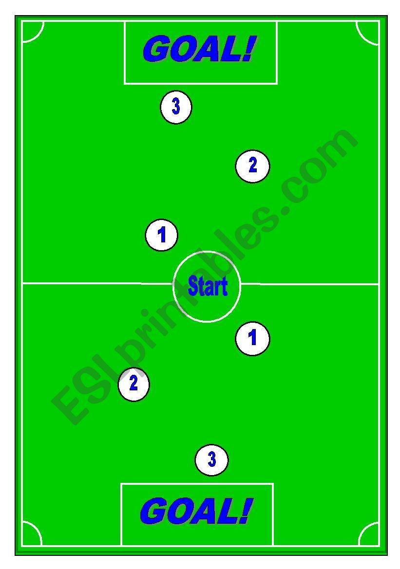 Football/Soccer Board Game - Grammar and Vocabulary Review(1/6)