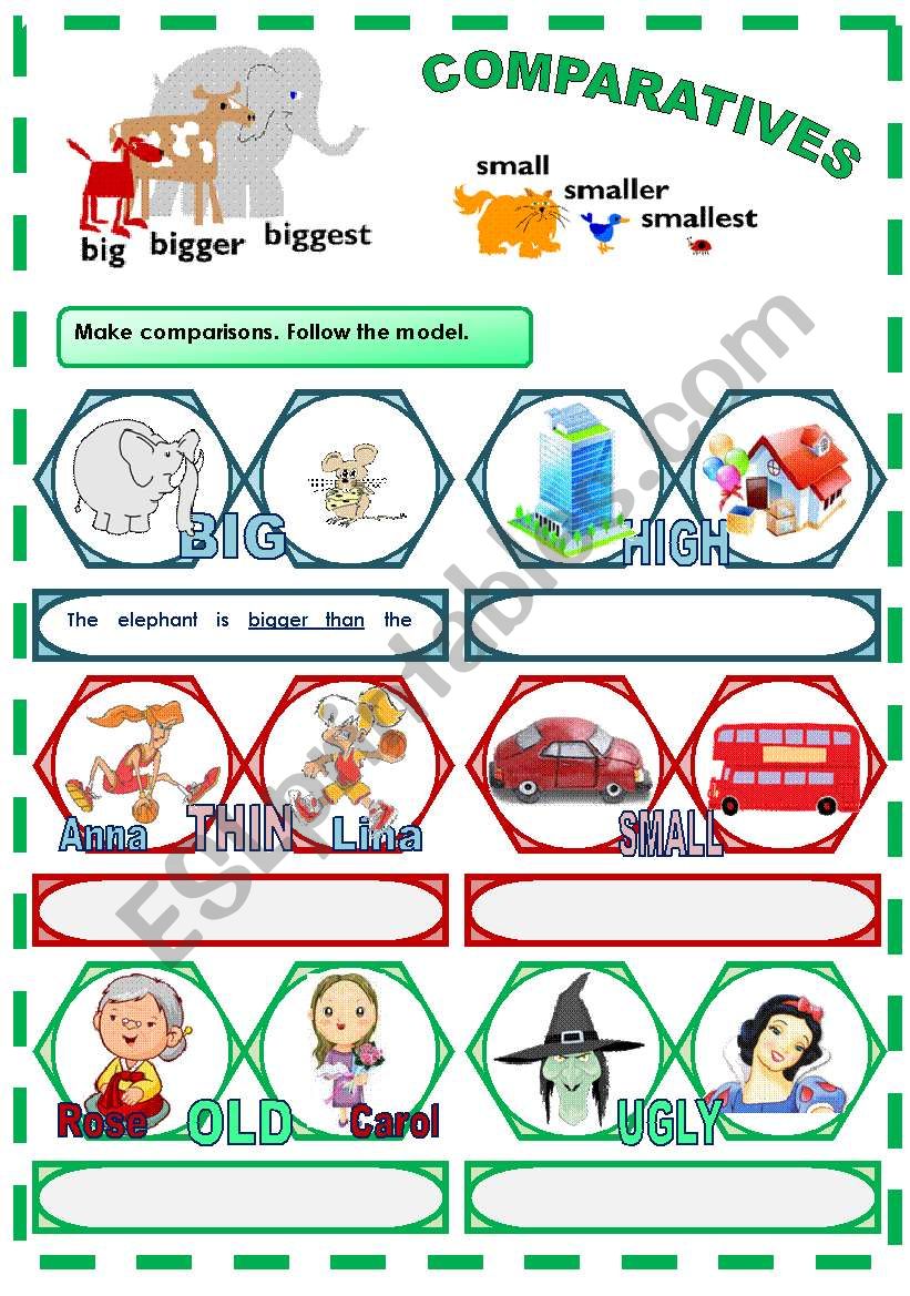 COMPARATIVES worksheet