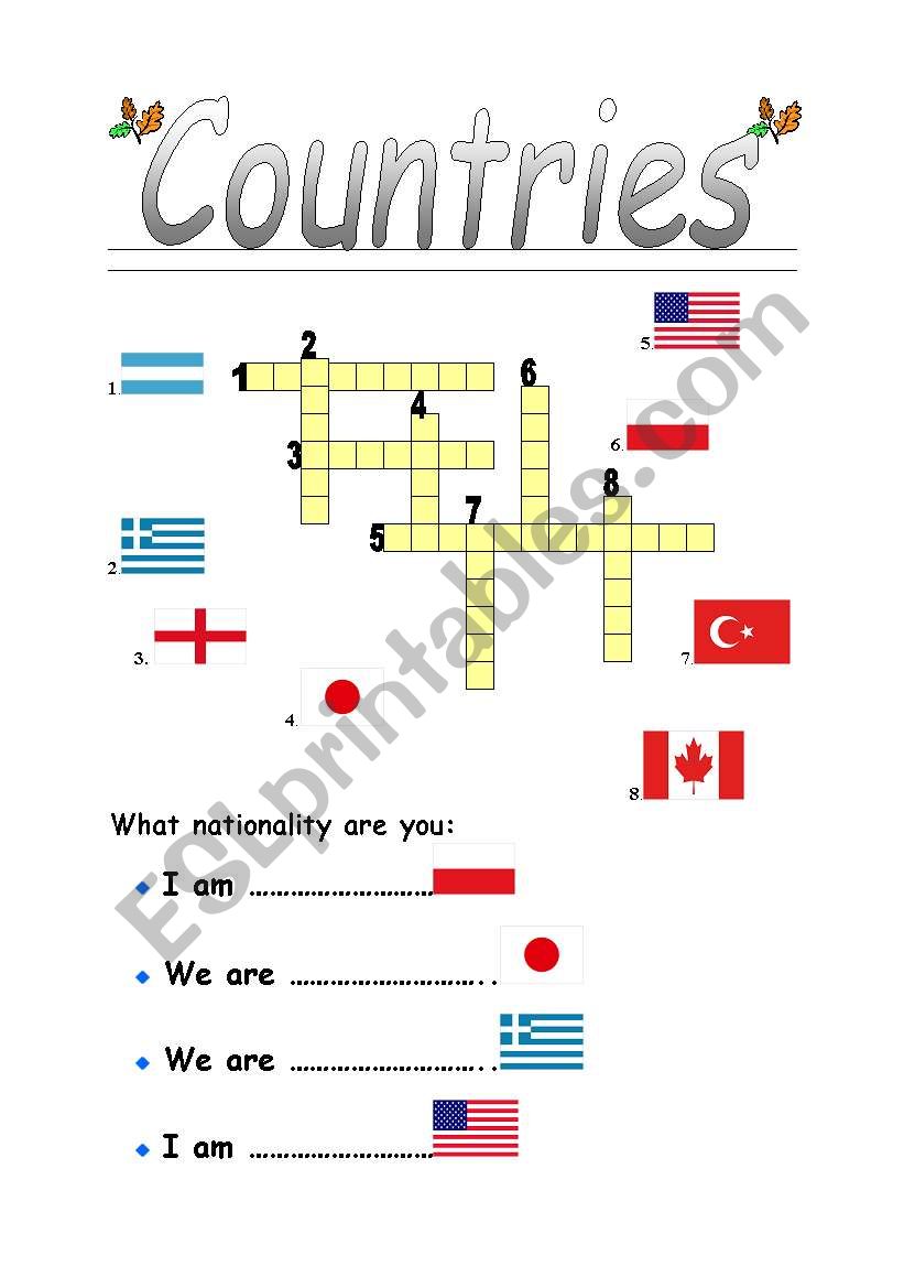 Countries 2 worksheet