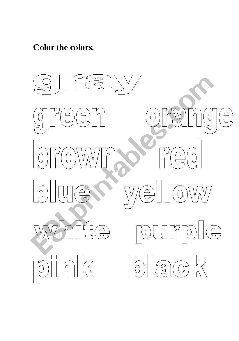 colors worksheet