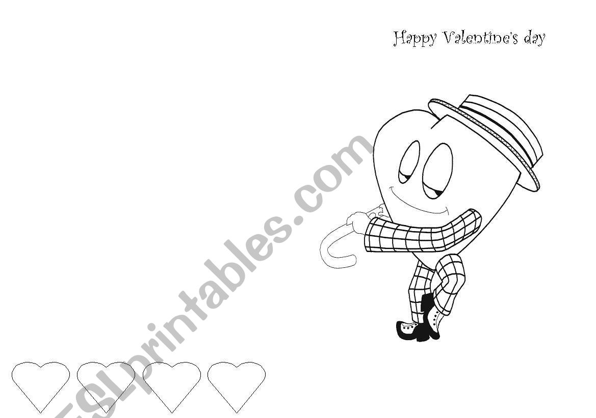 Valentines card worksheet