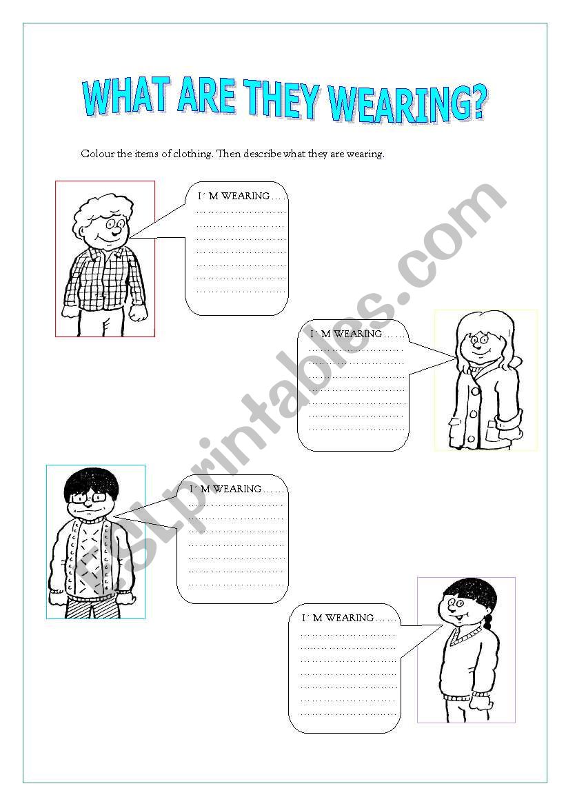 What are they wearing? worksheet