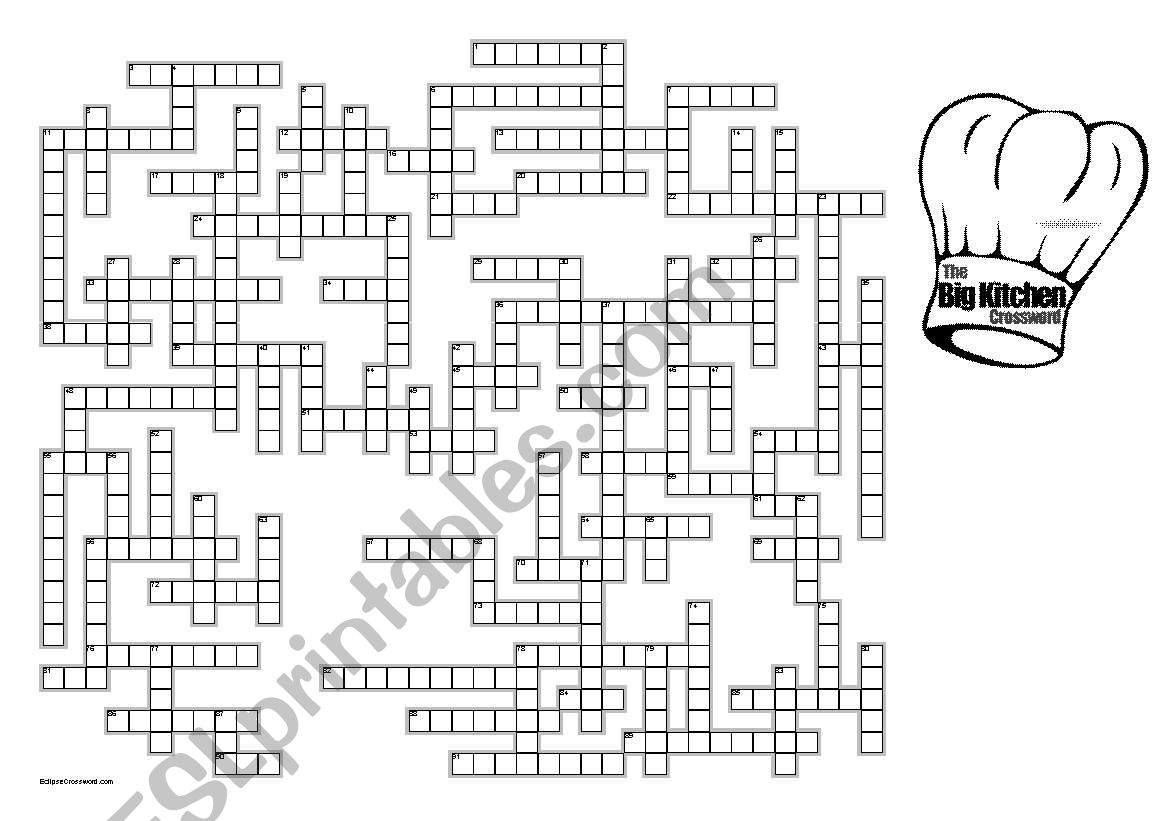 The Big Kitchen Crossword worksheet