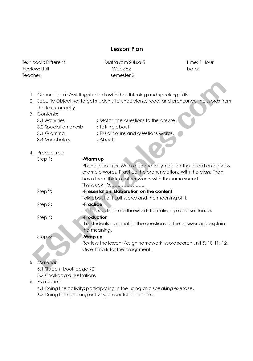 Example lessonplan worksheet