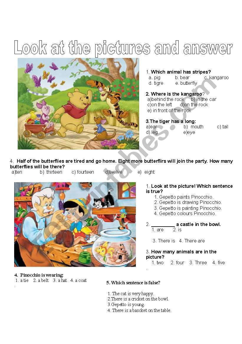 Look at the pictures!  worksheet