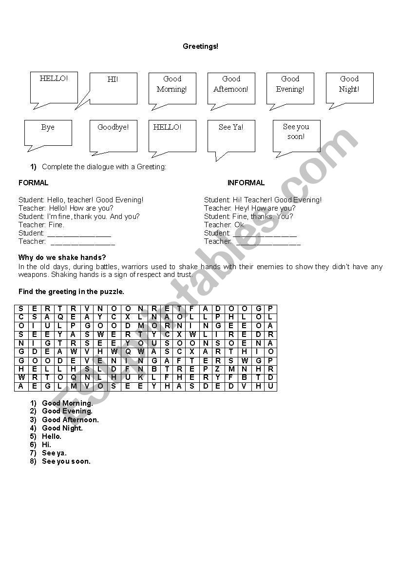 Beginner exercises worksheet