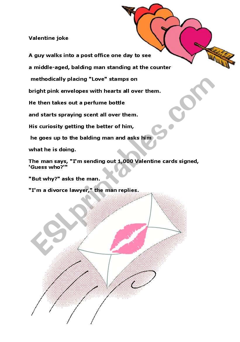 Valentine joke worksheet