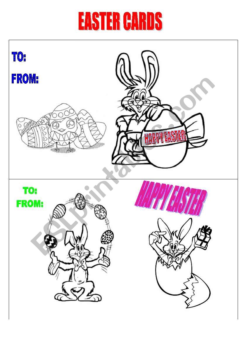 EASTER CARDS worksheet