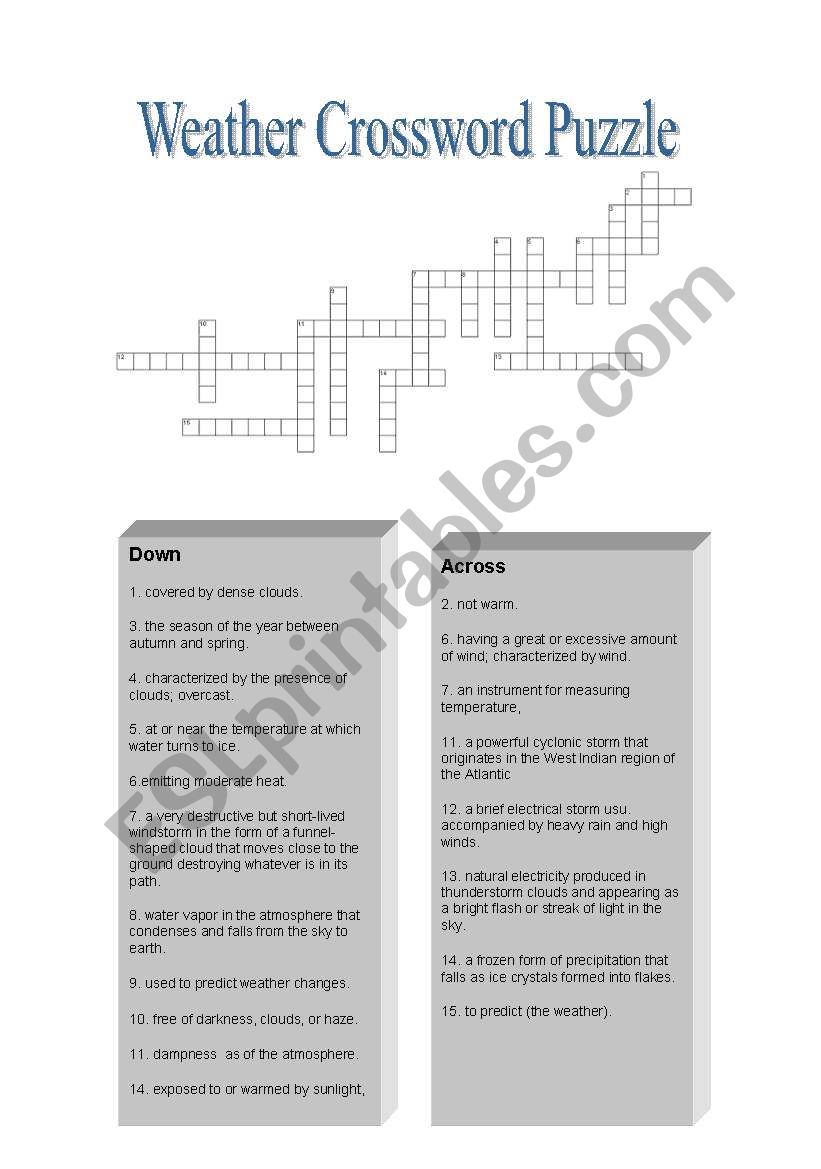 Weather Crossword worksheet