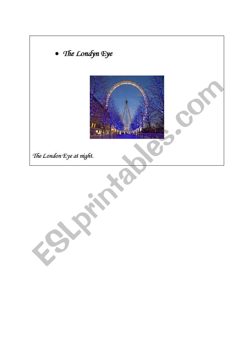 London worksheet
