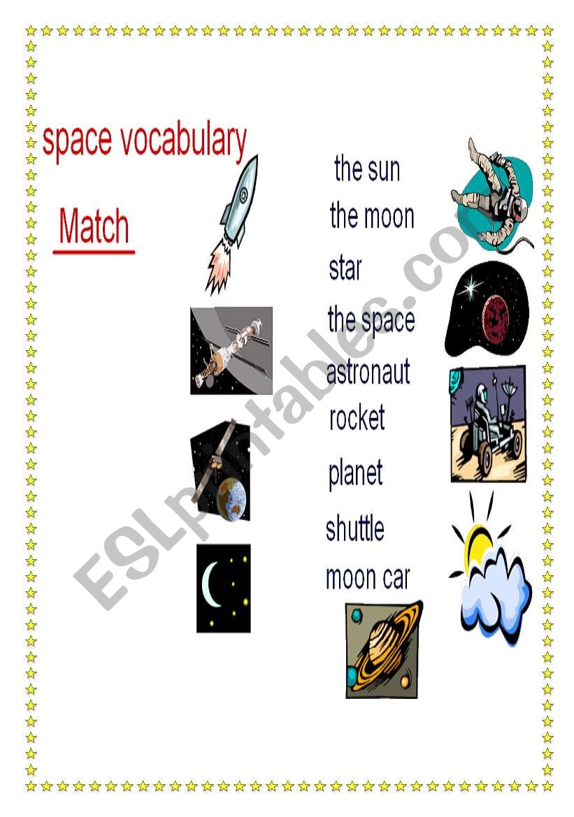 space vocabulary worksheet