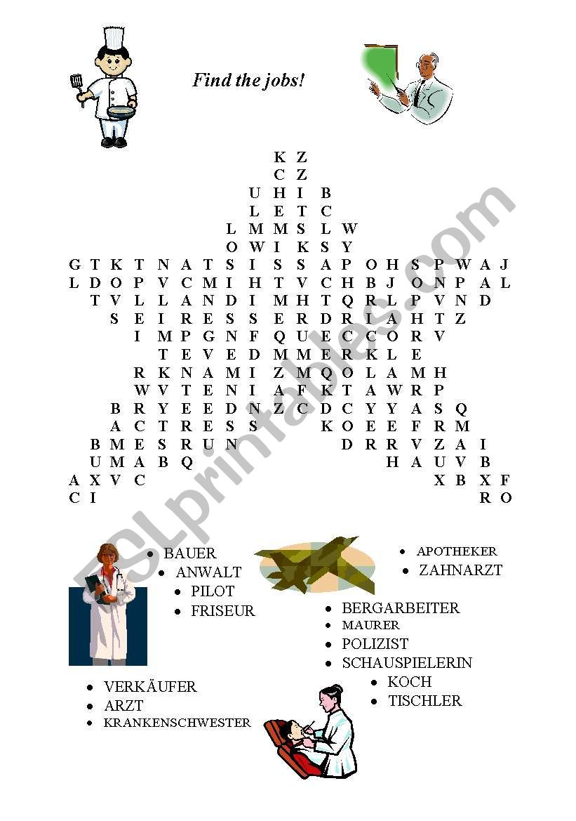 Find the jobs worksheet