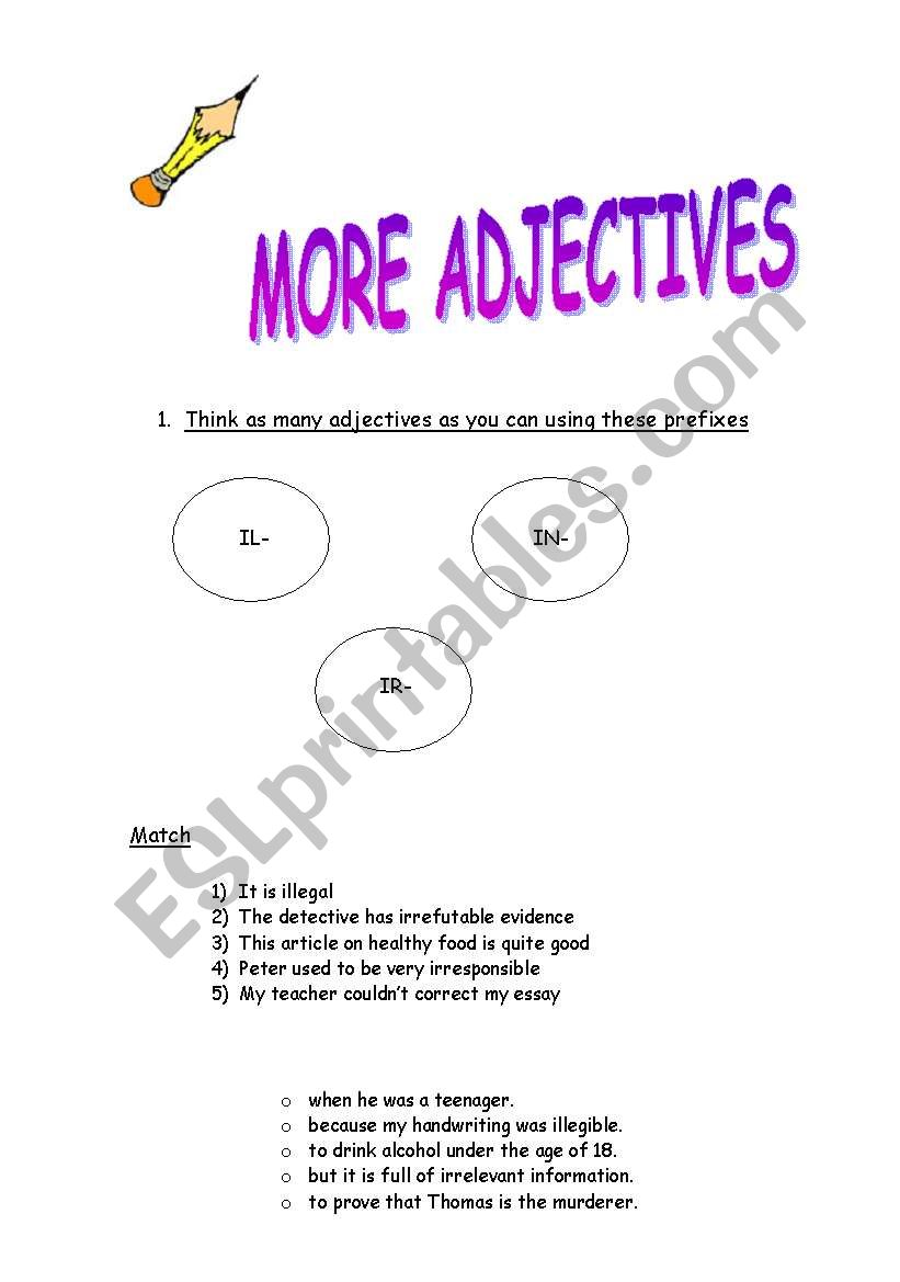 FORMING ADJECTIVES 2 worksheet