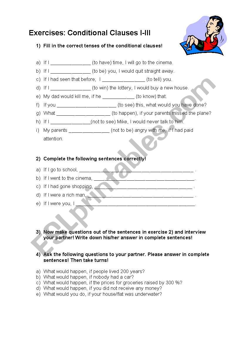 Mixed Exercises Conditional Phrases I-III