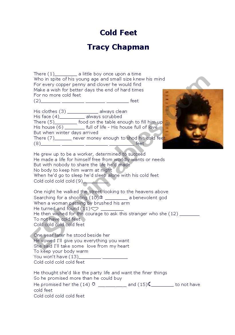 Cold Feet  - Tracy Chapman worksheet