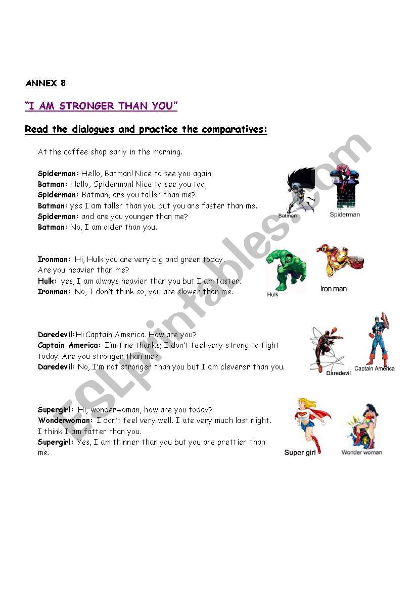 I am stronger than you worksheet