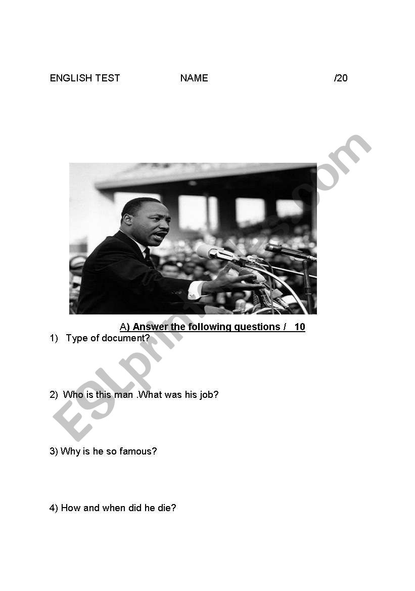 Who is  this man? worksheet