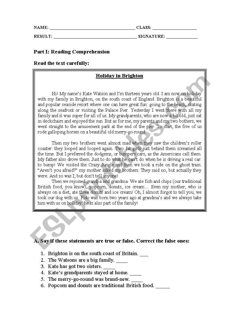 Test worksheet