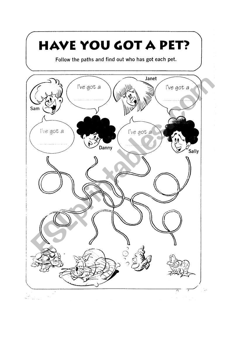 pets worksheet