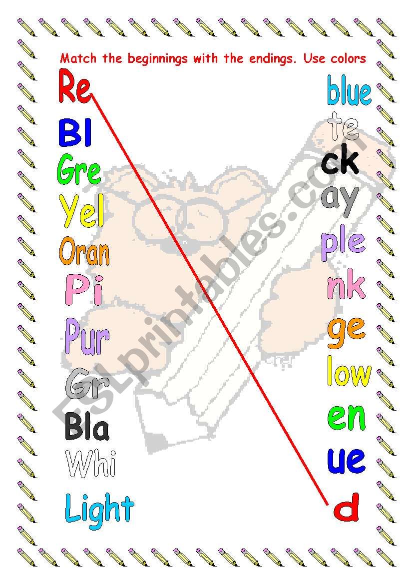 Color matching worksheet