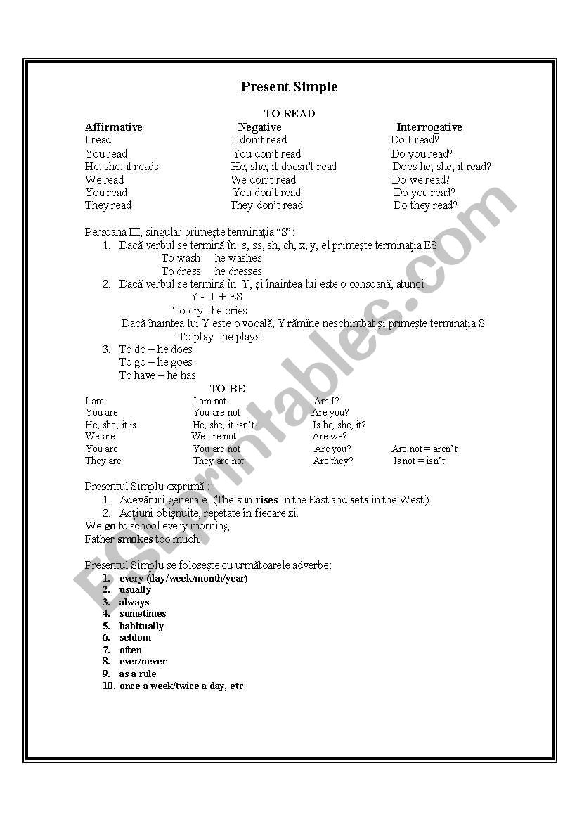 English tenses worksheet