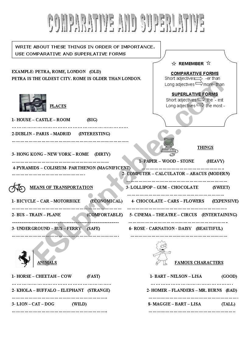 comparative and superlative forms